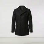 Men’s Black Navy Fleece Peacoat – Classic Double Breasted Winter Coat