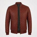 Men’s Shaker Leather Bomber Jacket – Shearling Collar Aviator Coat