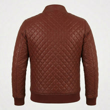 Laden Sie das Bild in den Galerie-Viewer, Men’s Shaker Leather Bomber Jacket – Shearling Collar Aviator Coat

