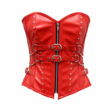 Load image into Gallery viewer, Corset In Red Sheep Nappa Leather
