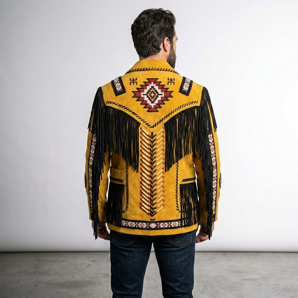 Men’s Native American Traditional Western Leather Jacket