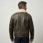 Men’s AN-J-4 Sheepskin Jacket – Premium Military Aviator Flight Coat