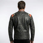 Men's Vintage Distressed Cafe Racer Leather Jacket