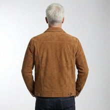 Load image into Gallery viewer, Men’s Heritage Suede Cowboy Jacket – Western Style Leather Trucker Coat
