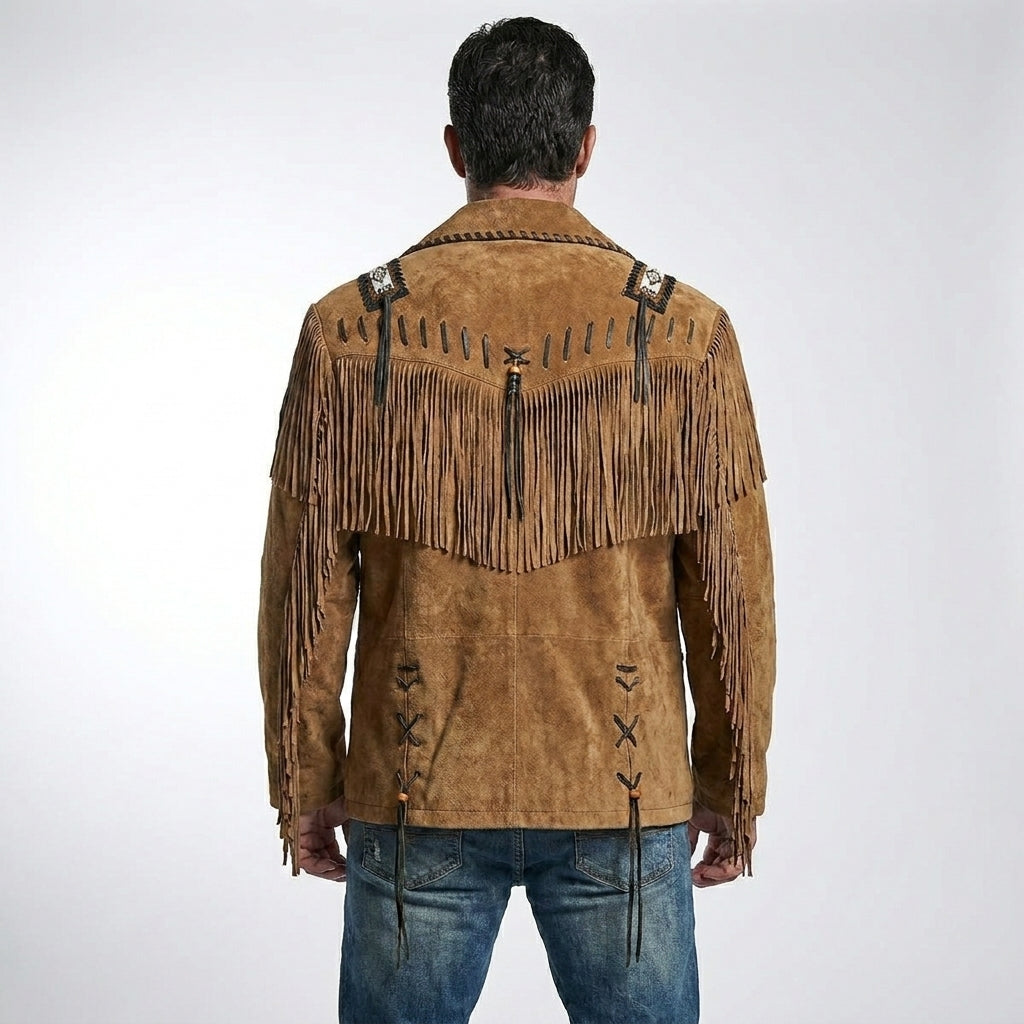Men’s Brown Nubuck Leather Jacket – Classic Vintage cowboy jacket