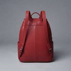 Women's Red Leather Backpack