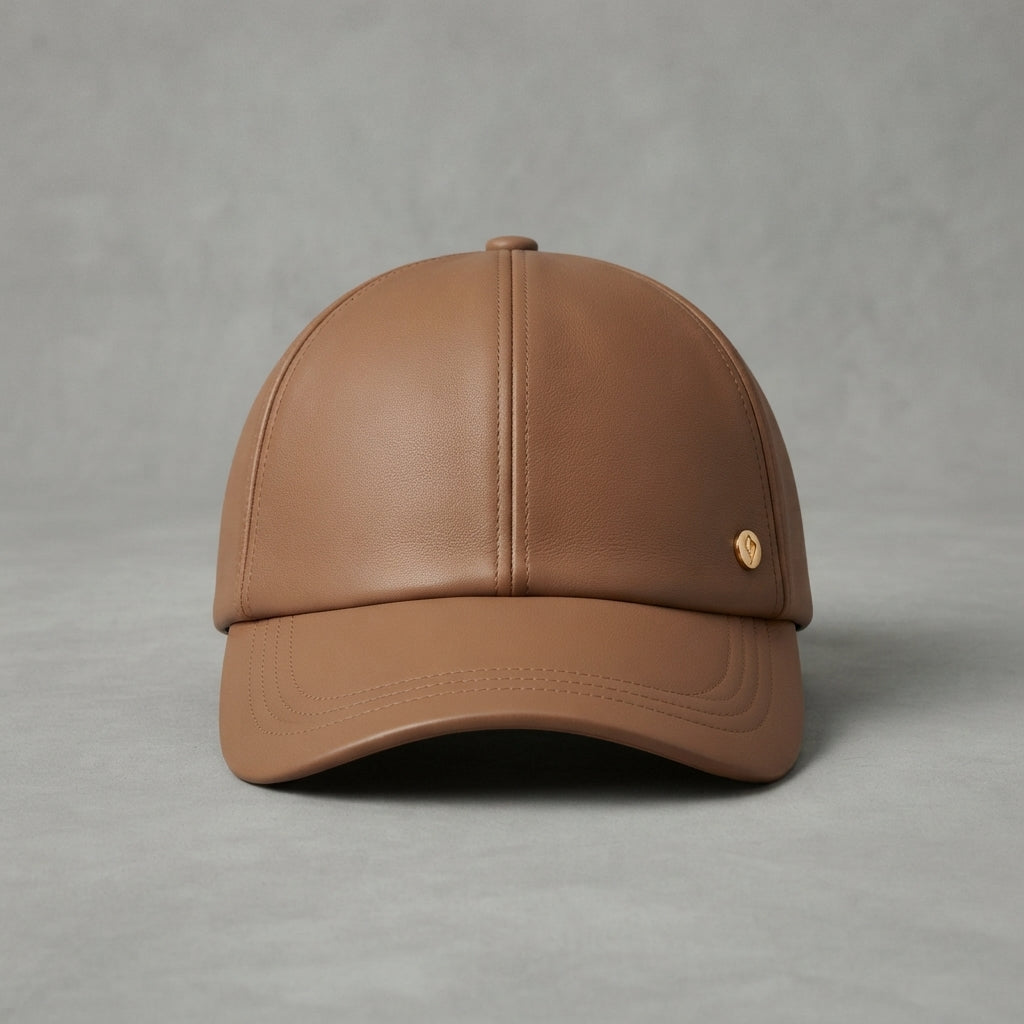 Women's Brown  Leather Cap