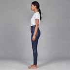 Women's Blue Leather Pant