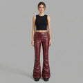 Women's Red Leather Pant