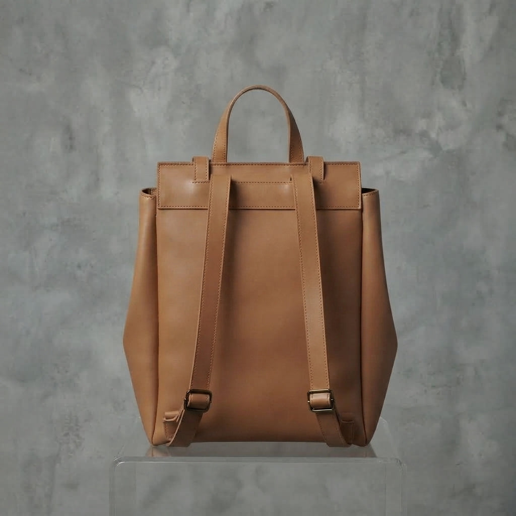 Women's Brown Leather Backpack