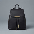 Women's Black Leather Backpack