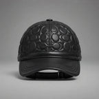 Women's Black  Leather Cap