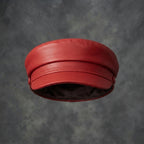 Women's Red Leather Cap