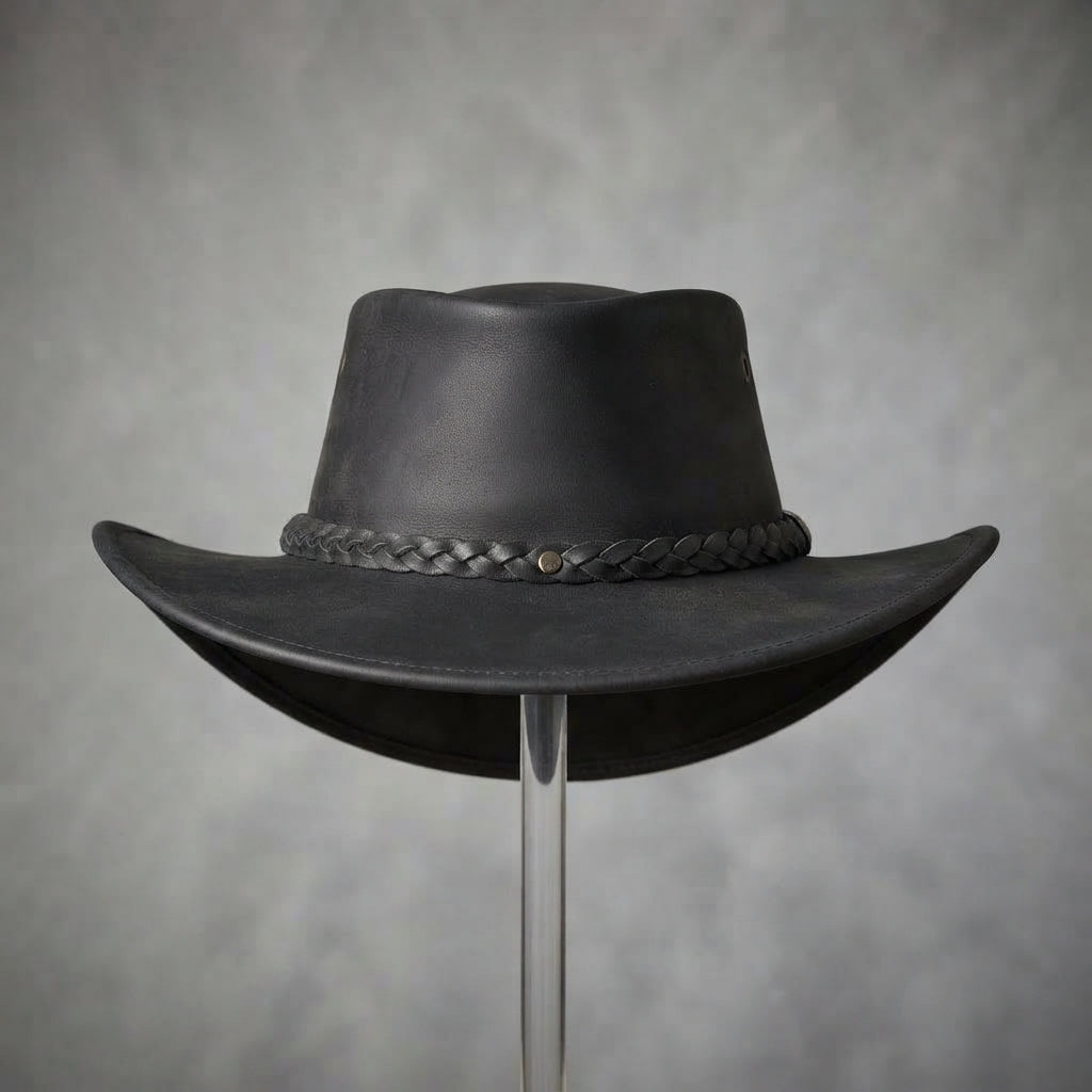 Buy Women's Black Top Leather Hat