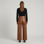 Women's Brown Leather Pant
