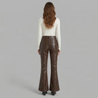 Women's Brown Leather Pant