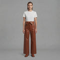 Women's Brown Leather Pant
