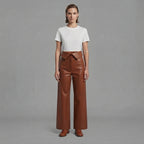 Women's Brown Leather Pant