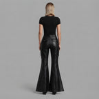 Women's Black Leather Pant