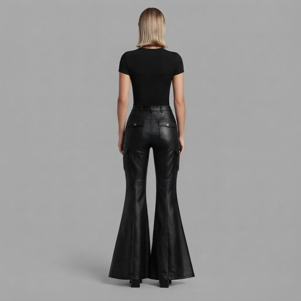 Women's Black Leather Pant