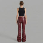 Women's Red Leather Pant