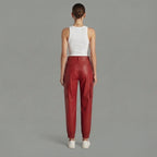 Women's Red Leather Pant