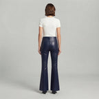 Women's Blue Leather Pant