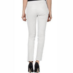 " White Premium Leather Pants for Women"