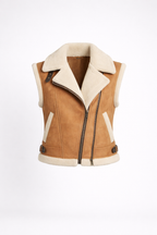 Women's Brown Shearling Fur Vest