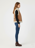 Women's Brown Shearling Fur Vest