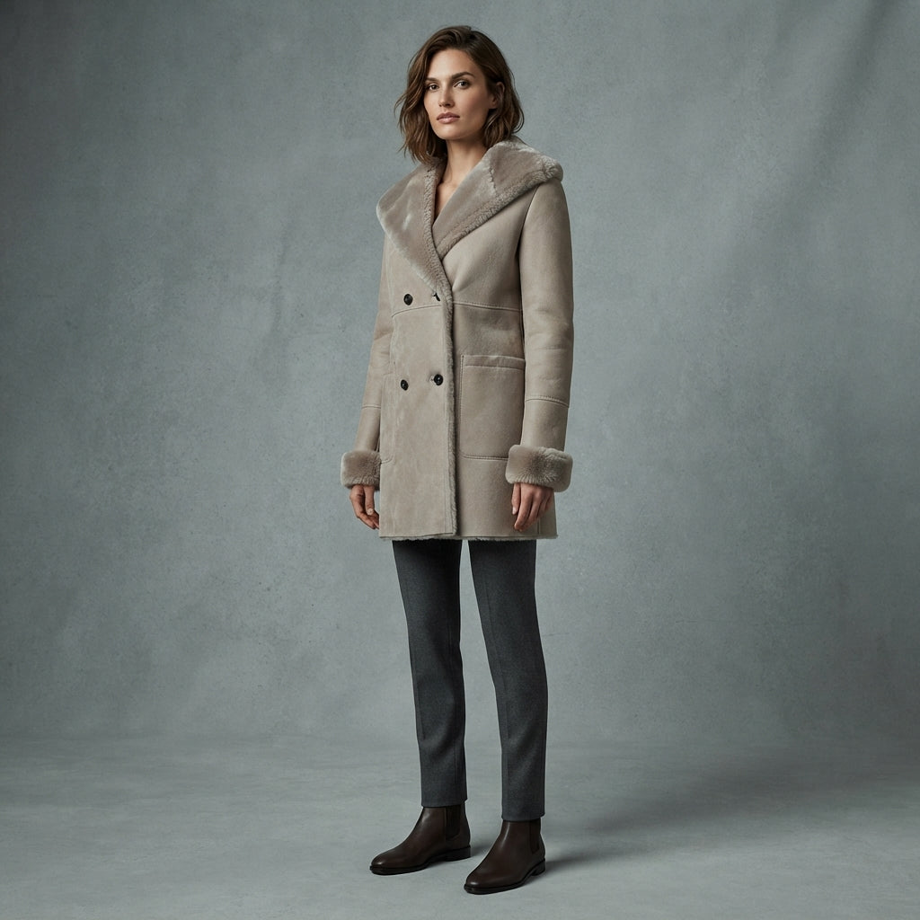 Buy Women's White Sheepskin Coat