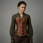 Women's Brown Leather Corset