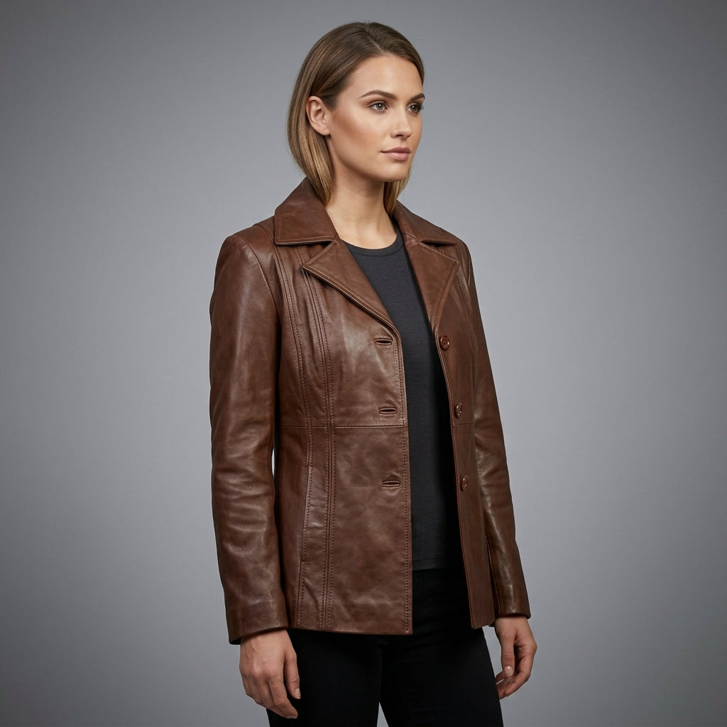 Women's Brown Leather Jacket