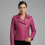 Buy Women's Pink Leather  Jacket
