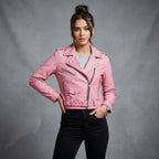 Buy Women's Pink Leather  Jacket