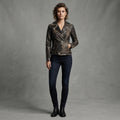 Buy Women's Dark Brown Rub-off Cafe Racer Leather Jacket