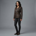 Buy Women's Dark Brown Rub-off Cafe Racer Leather Jacket