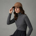Women's Brown  Leather Cap