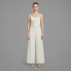 Women's White Leather Pant