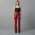 Women's Red Leather Pant