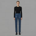 Women's Blue Leather Pant