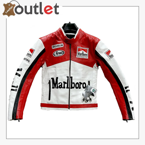Formula F1 Marlboro Men Motorbike Racing Leather Jacket Leather Outlet