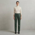 Women's Green Leather Pant