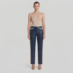 Women's Blue Leather Pant