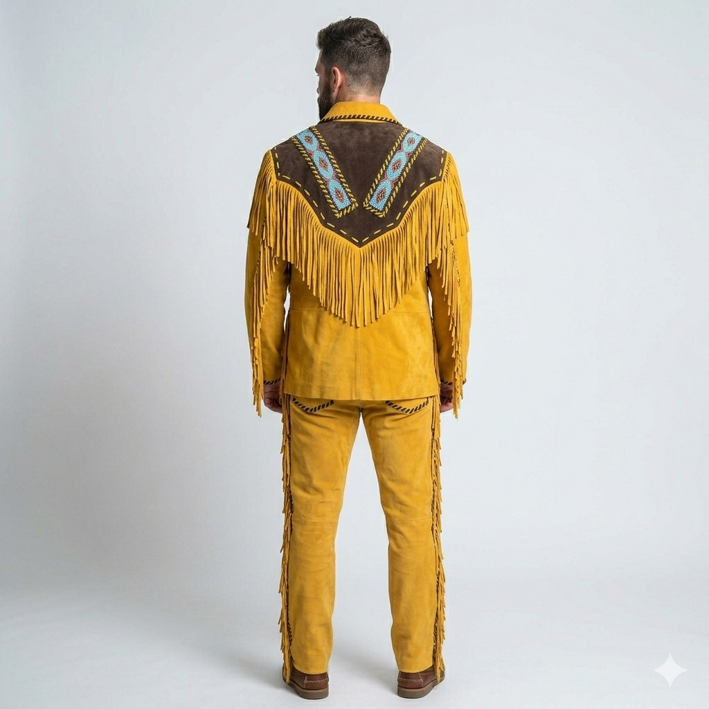 Authentic Men's Native American Western Leather Jacket