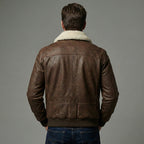 Classic Brown Sheepskin FlightJacket for Men