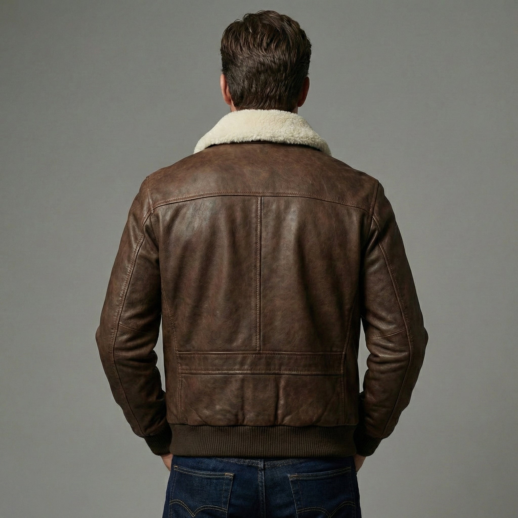 Classic Brown Sheepskin FlightJacket for Men