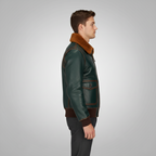 Men's Green Leather Jackets Flight Jackets