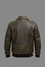 Men’s Antique Distressed Leather Pilot Jacket – Vintage Flight Bomber