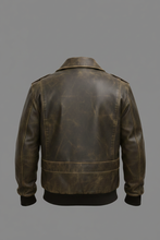 Load image into Gallery viewer, Men’s Antique Distressed Leather Pilot Jacket – Vintage Flight Bomber
